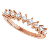 10K Gold Square Lab-Grown Diamond Nine-Stone Anniversary Band – 1/8–3/4 CTW - Rose Gold - view 5