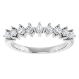 10K Gold Square Lab-Grown Diamond Nine-Stone Anniversary Band – 1/8–3/4 CTW - White Gold - view 3