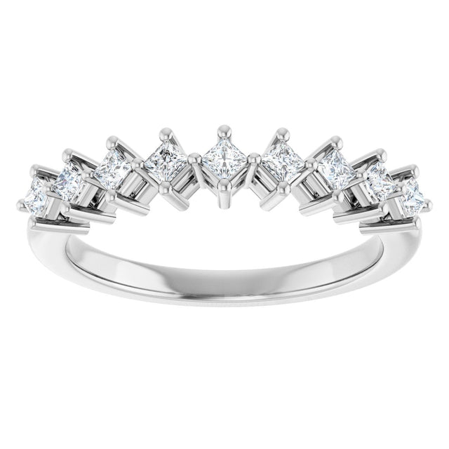 10K Gold Square Lab-Grown Diamond Nine-Stone Anniversary Band – 1/8–3/4 CTW - White Gold - view 3