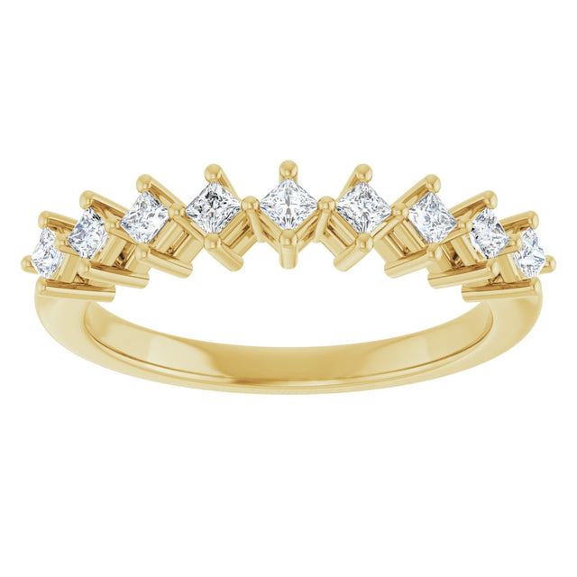10K Gold Square Lab-Grown Diamond Nine-Stone Anniversary Band – 1/8–3/4 CTW - Yellow Gold - view 3