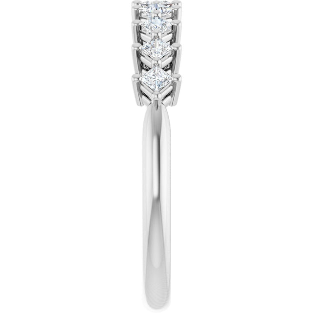 10K Gold Square Natural Diamond Nine-Stone Anniversary Band – 1/8–3/4 CTW - White Gold - view 4