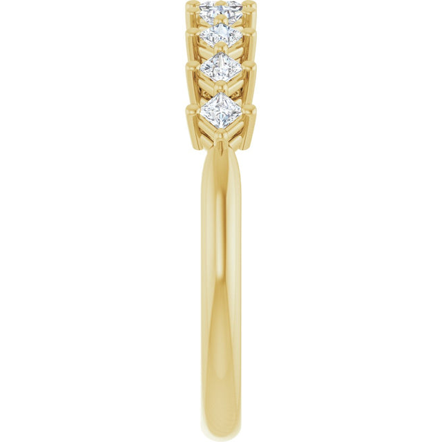 10K Gold Square Natural Diamond Nine-Stone Anniversary Band – 1/8–3/4 CTW - Yellow Gold - view 4