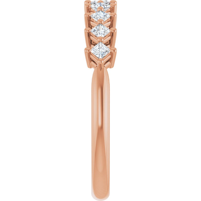 10K Gold Square Lab-Grown Diamond Nine-Stone Anniversary Band – 1/8–3/4 CTW - Rose Gold - view 4