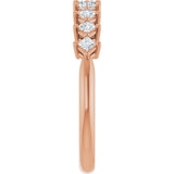 10K Gold Square Natural Diamond Nine-Stone Anniversary Band – 1/8–3/4 CTW - Rose Gold - view 4