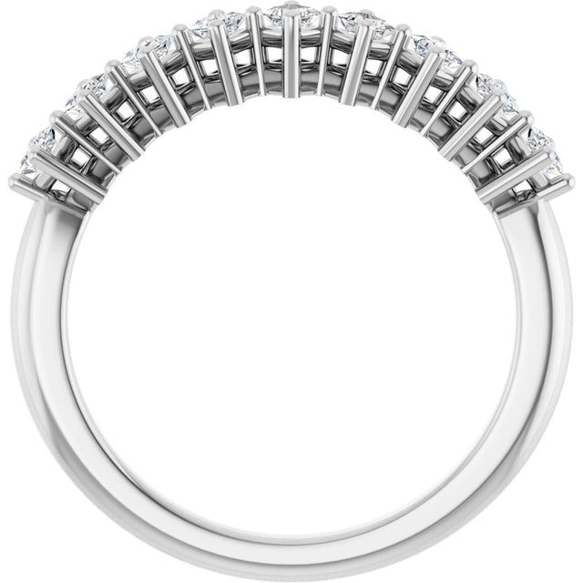10K Gold Square Natural Diamond Nine-Stone Anniversary Band – 1/8–3/4 CTW - White Gold - view 2