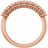 10K Gold Square Lab-Grown Diamond Nine-Stone Anniversary Band – 1/8–3/4 CTW - Rose Gold - view 2