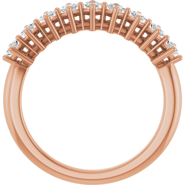 10K Gold Square Lab-Grown Diamond Nine-Stone Anniversary Band – 1/8–3/4 CTW - Rose Gold - view 2