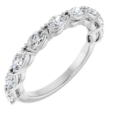 Platinum Marquise Natural Diamond Nine-Stone Anniversary Band – 5/8–1 1/6 CTW