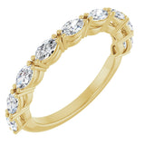 14K Gold Marquise Natural Diamond Nine-Stone Anniversary Band – 5/8–1 1/6 CTW - Yellow Gold