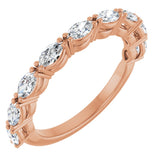 14K Gold Marquise Natural Diamond Nine-Stone Anniversary Band – 5/8–1 1/6 CTW - Rose Gold