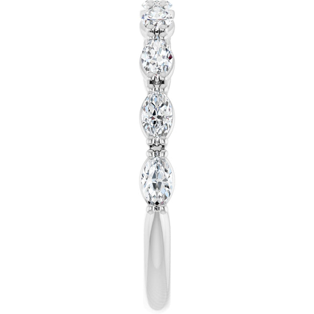 Platinum Marquise Natural Diamond Nine-Stone Anniversary Band – 5/8–1 1/6 CTW - view 4