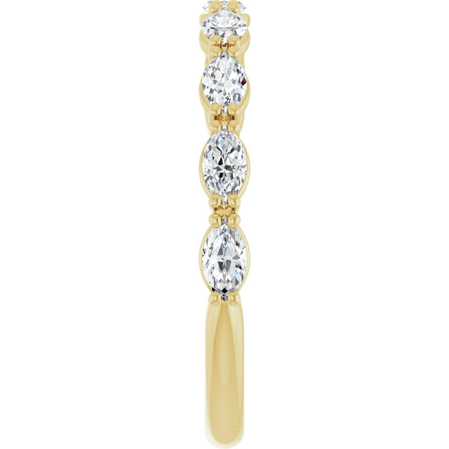 14K Gold Marquise Lab-Grown Diamond Nine-Stone Anniversary Band – 5/8–1 CTW - Yellow Gold - view 4