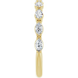14K Gold Marquise Natural Diamond Nine-Stone Anniversary Band – 5/8–1 1/6 CTW - Yellow Gold - view 4