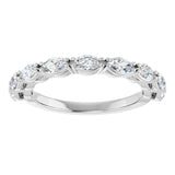 Platinum Marquise Natural Diamond Nine-Stone Anniversary Band – 5/8–1 1/6 CTW - view 3
