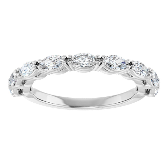 Platinum Marquise Natural Diamond Nine-Stone Anniversary Band – 5/8–1 1/6 CTW - view 3