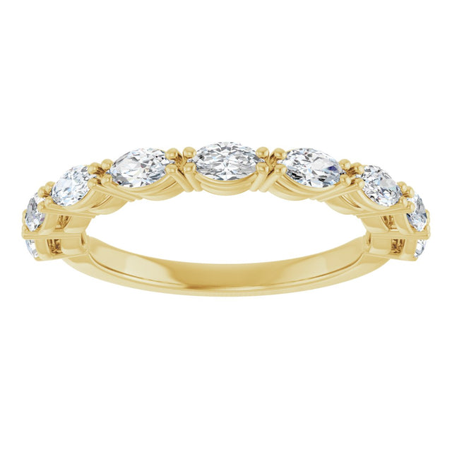 14K Gold Marquise Natural Diamond Nine-Stone Anniversary Band – 5/8–1 1/6 CTW - Yellow Gold - view 3