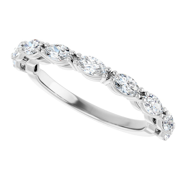 Platinum Marquise Natural Diamond Nine-Stone Anniversary Band – 5/8–1 1/6 CTW - view 5
