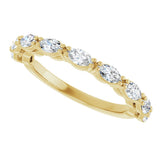 14K Gold Marquise Natural Diamond Nine-Stone Anniversary Band – 5/8–1 1/6 CTW - Yellow Gold - view 5