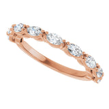 14K Gold Marquise Natural Diamond Nine-Stone Anniversary Band – 5/8–1 1/6 CTW - Rose Gold - view 5