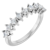 10K Gold Square Lab-Grown Diamond Nine-Stone Anniversary Band – 1/8–3/4 CTW - White Gold