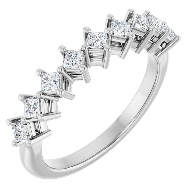 10K Gold Square Lab-Grown Diamond Nine-Stone Anniversary Band – 1/8–3/4 CTW - White Gold