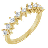 10K Gold Square Lab-Grown Diamond Nine-Stone Anniversary Band – 1/8–3/4 CTW - Yellow Gold