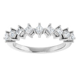 10K Gold Square Natural Diamond Nine-Stone Anniversary Band – 1/8–3/4 CTW - White Gold - view 3