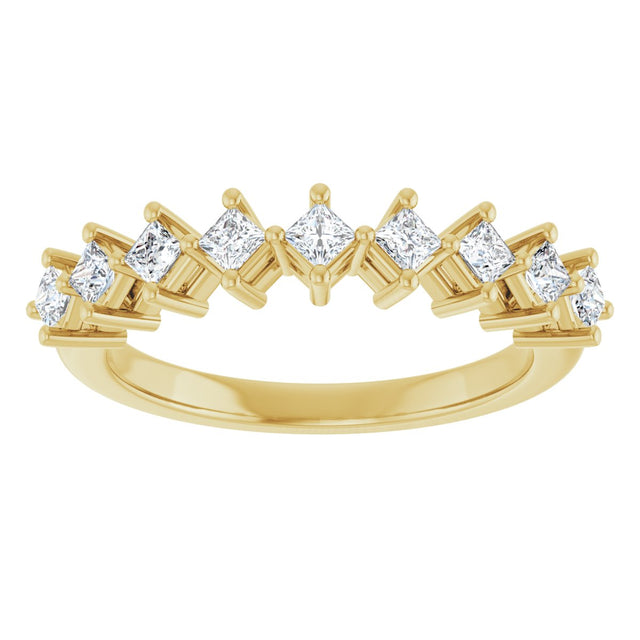 10K Gold Square Lab-Grown Diamond Nine-Stone Anniversary Band – 1/8–3/4 CTW - Yellow Gold - view 3