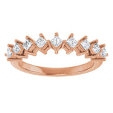 10K Gold Square Lab-Grown Diamond Nine-Stone Anniversary Band – 1/8–3/4 CTW - Rose Gold - view 3