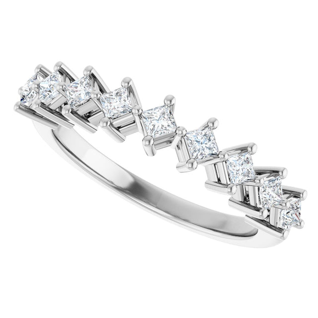 10K Gold Square Lab-Grown Diamond Nine-Stone Anniversary Band – 1/8–3/4 CTW - White Gold - view 5
