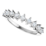 10K Gold Square Natural Diamond Nine-Stone Anniversary Band – 1/8–3/4 CTW - White Gold - view 5