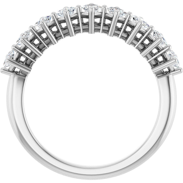 10K Gold Square Natural Diamond Nine-Stone Anniversary Band – 1/8–3/4 CTW - White Gold - view 2