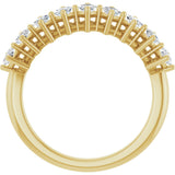 10K Gold Square Natural Diamond Nine-Stone Anniversary Band – 1/8–3/4 CTW - Yellow Gold - view 2