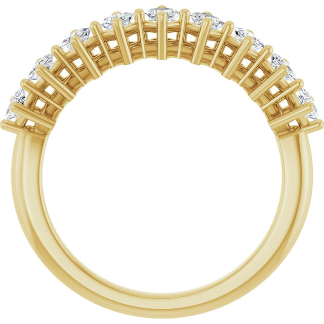 10K Gold Square Lab-Grown Diamond Nine-Stone Anniversary Band – 1/8–3/4 CTW - Yellow Gold - view 2
