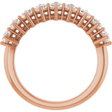 10K Gold Square Natural Diamond Nine-Stone Anniversary Band – 1/8–3/4 CTW - Rose Gold - view 2