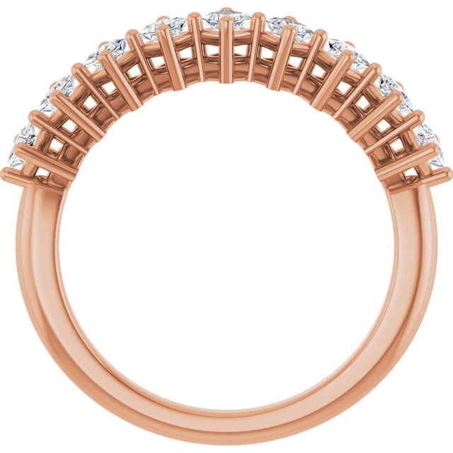 10K Gold Square Natural Diamond Nine-Stone Anniversary Band – 1/8–3/4 CTW - Rose Gold - view 2