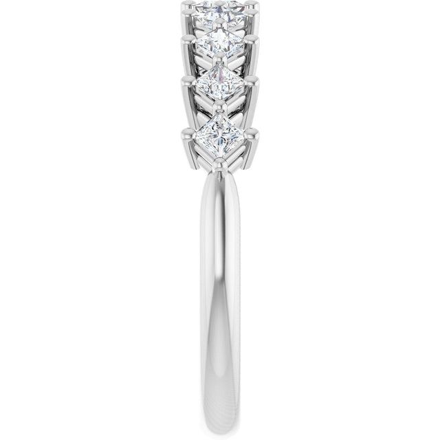 10K Gold Square Lab-Grown Diamond Nine-Stone Anniversary Band – 1/8–3/4 CTW - White Gold - view 4