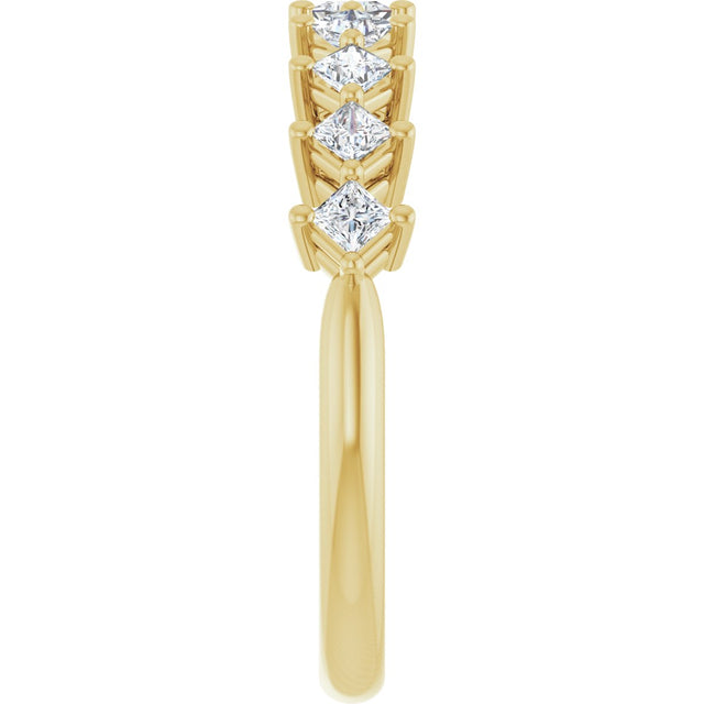 10K Gold Square Lab-Grown Diamond Nine-Stone Anniversary Band – 1/8–3/4 CTW - Yellow Gold - view 4