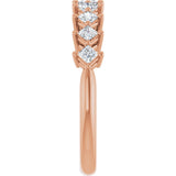 10K Gold Square Lab-Grown Diamond Nine-Stone Anniversary Band – 1/8–3/4 CTW - Rose Gold - view 4