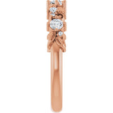 14K Gold Round Lab-Grown Diamond Sculptural Anniversary Band – 2.7 mm Stones - Rose Gold - view 4