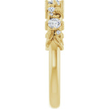 14K Gold Round Lab-Grown Diamond Sculptural Anniversary Band – 2.7 mm Stones - Yellow Gold - view 4