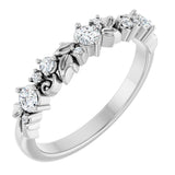 Platinum Round Natural Diamond Sculptural Anniversary Band – 1/4 CTW