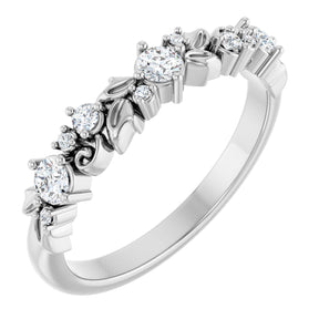 Platinum Round Lab-Grown Diamond Sculptural Anniversary Band – 2.7 mm Stones