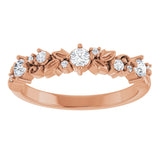 14K Gold Round Lab-Grown Diamond Sculptural Anniversary Band – 2.7 mm Stones - Rose Gold - view 3