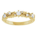 14K Gold Round Lab-Grown Diamond Sculptural Anniversary Band – 2.7 mm Stones - Yellow Gold - view 3