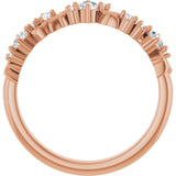 14K Gold Round Lab-Grown Diamond Sculptural Anniversary Band – 2.7 mm Stones - Rose Gold - view 2