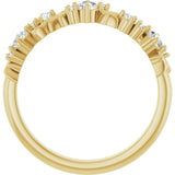 14K Gold Round Lab-Grown Diamond Sculptural Anniversary Band – 2.7 mm Stones - Yellow Gold - view 2