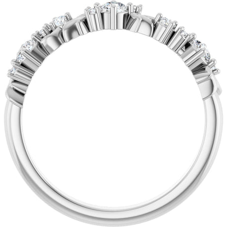 Platinum Round Natural Diamond Sculptural Anniversary Band – 1/4 CTW - view 2