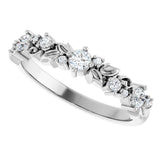 Platinum Round Natural Diamond Sculptural Anniversary Band – 1/4 CTW - view 5