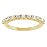 14K Gold Round Lab-Grown Diamond Eleven-Stone U-Prong Hidden Heart Anniversary Band – 1/5–5/8 CTW - Yellow Gold - view 3